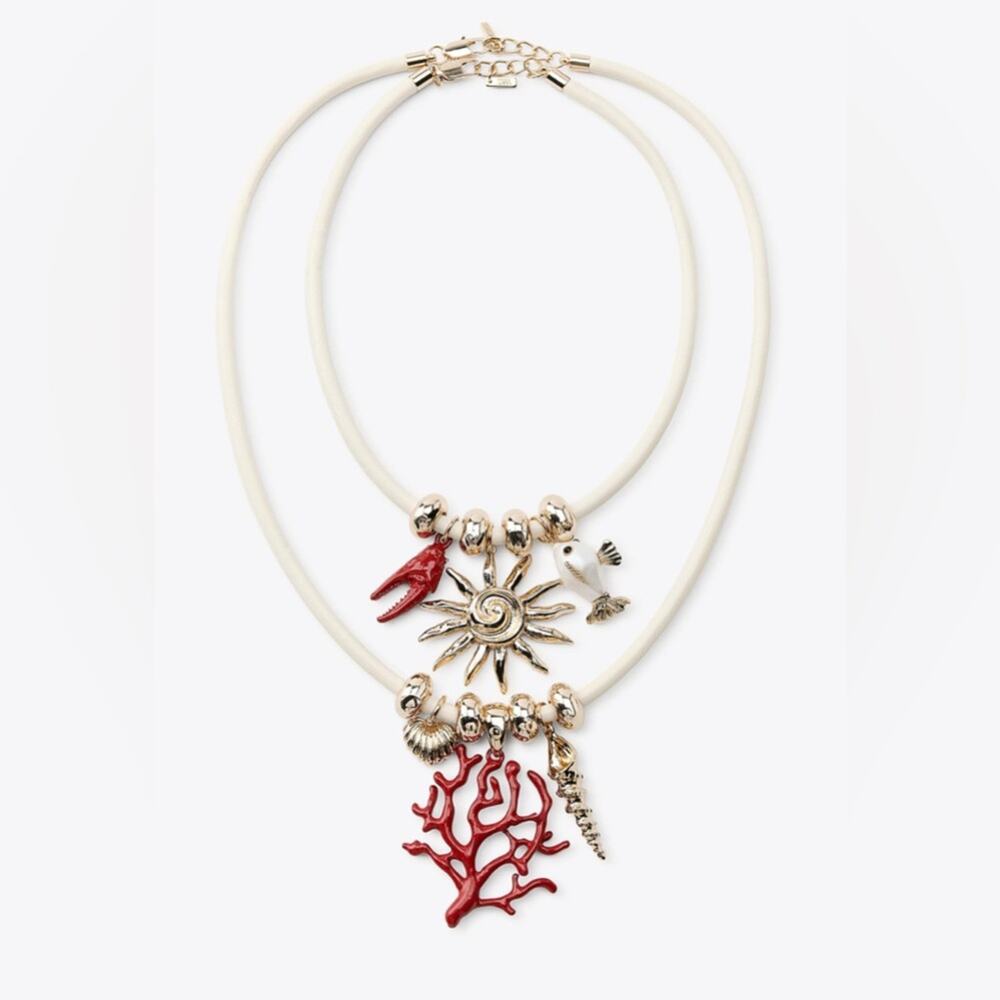 Nwt- zara- two pack marine charm necklace